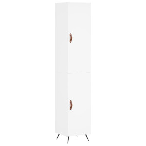 Aparador alto madera contrachapada blanco 34.5x34x180 cm H