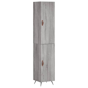 Aparador alto madera contrachapada gris Sonoma 34.5x34x180 cm H