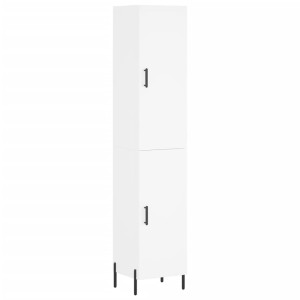 Aparador alto madera contrachapada blanco 34.5x34x180 cm H