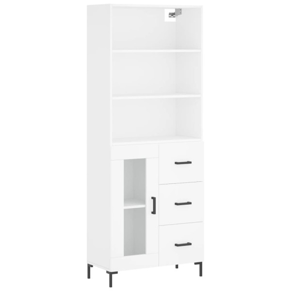 Aparador alto madera contrachapada blanco 69.5x34x180 cm M 2