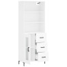 Aparador alto madera contrachapada blanco 69.5x34x180 cm 4