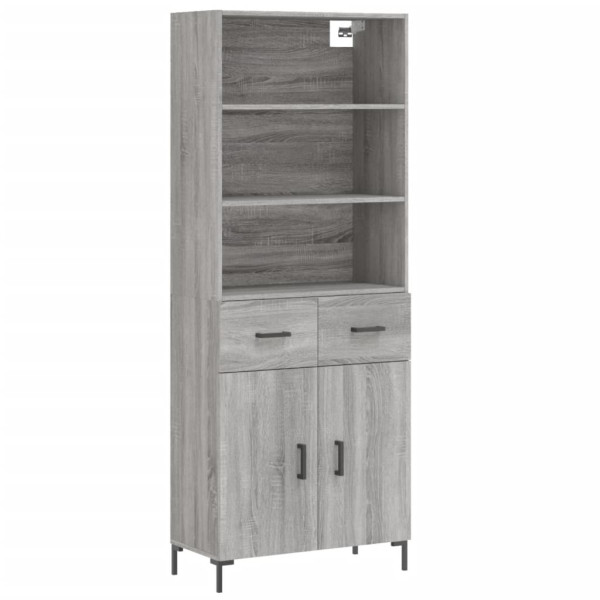 Aparador alto madera contrachapada gris sonoma 69.5x34x180 cm M 2