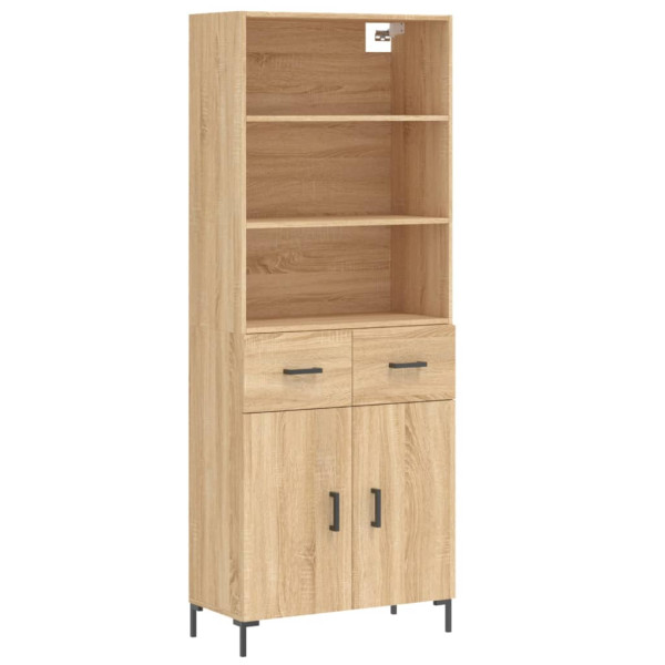 Aparador alto madera contrachapada color roble 69.5x34x180 cm M 2