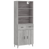 Aparador alto madera contrachapada gris sonoma 69.5x34x180 cm 2