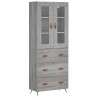 Aparador alto madera contrachapada gris sonoma 69.5x34x180 cm 2