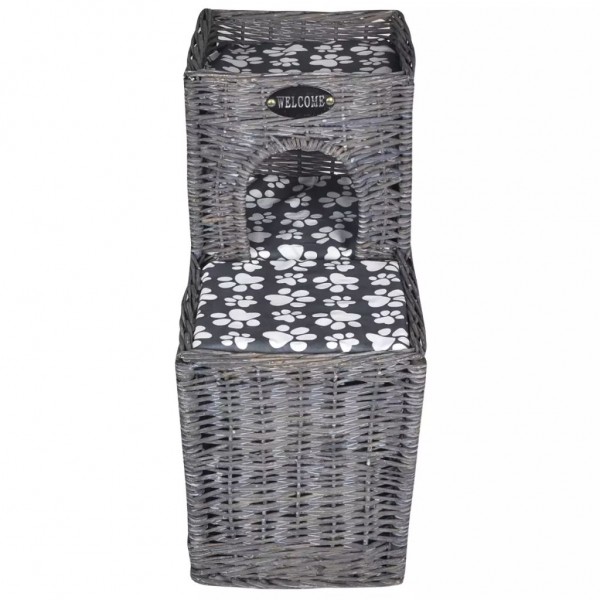 Ninho/casa/arranhador p/ animais com almofadão salgueiro M 5