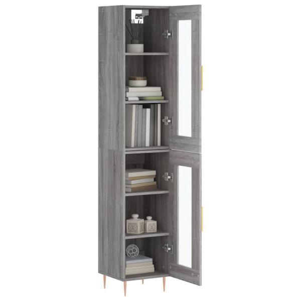 Aparador alto madera contrachapada gris Sonoma 34.5x34x180 cm M 3
