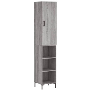 Aparador alto madera contrachapada gris Sonoma 34.5x34x180 cm H