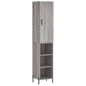 Aparador alto madera contrachapada gris Sonoma 34.5x34x180 cm H