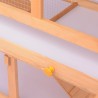 Conejera jaula de animales con patio exterior madera 2