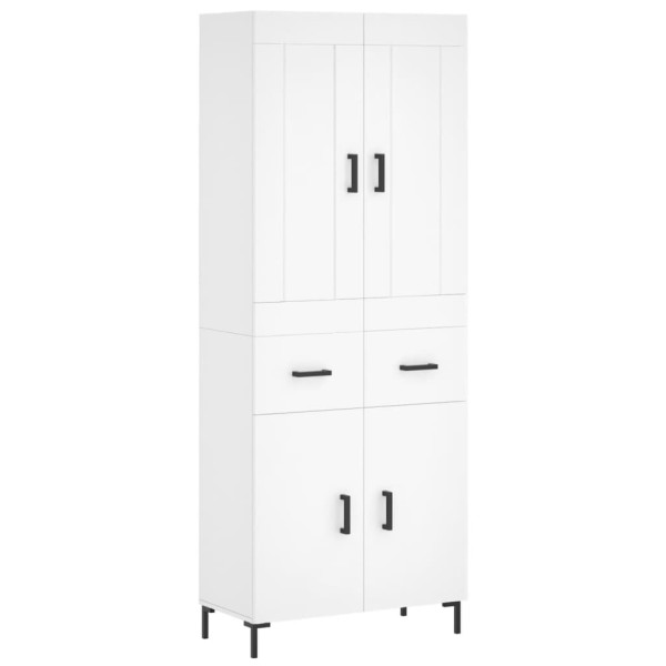 Aparador alto madera contrachapada blanco 69.5x34x180 cm M 2