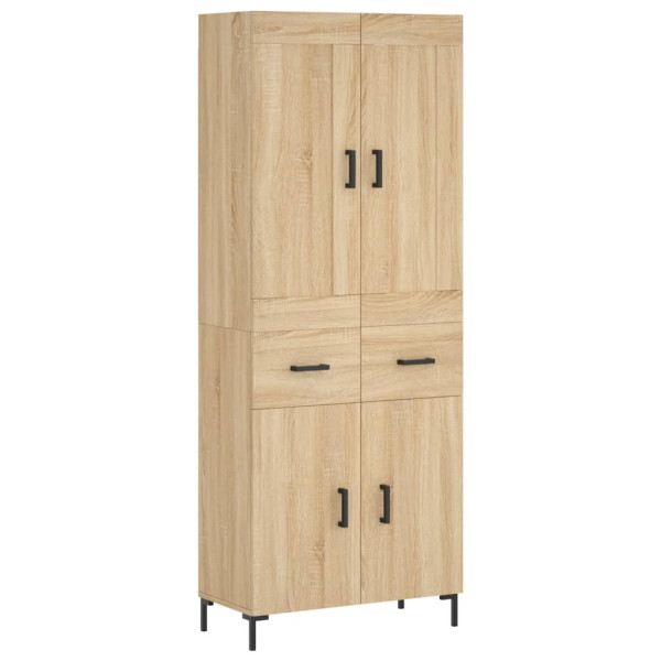 Aparador alto madera contrachapada color roble 69.5x34x180 cm M 2