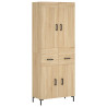 Aparador alto madera contrachapada color roble 69.5x34x180 cm 2