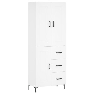 Aparador alto madera contrachapada blanco 69.5x34x180 cm H