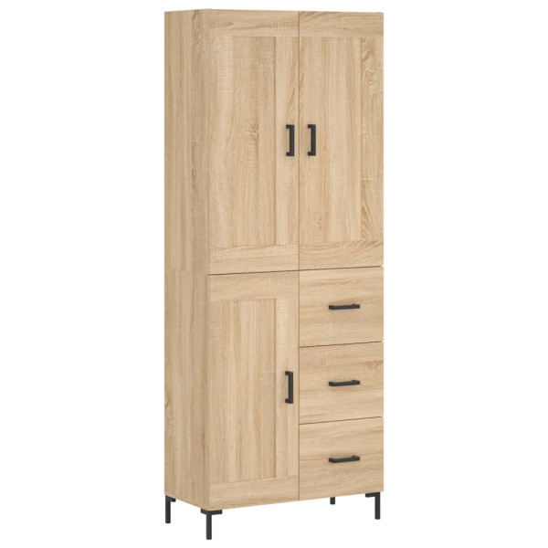 Aparador alto madera contrachapada color roble 69.5x34x180 cm M 2
