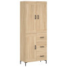 Aparador alto madera contrachapada color roble 69.5x34x180 cm 2