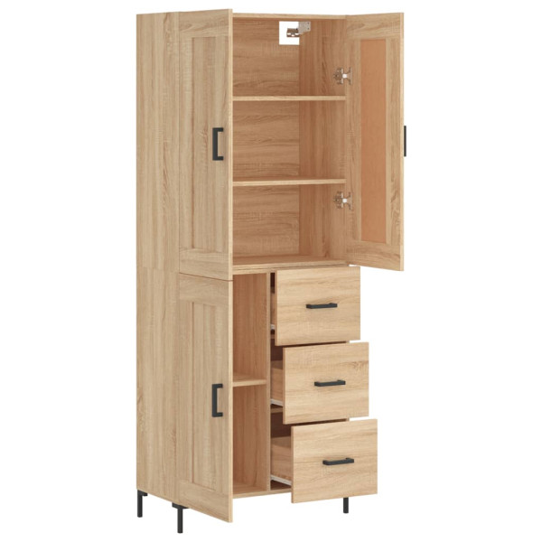 Aparador alto madera contrachapada color roble 69.5x34x180 cm M 4