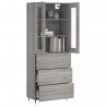 Aparador alto madera contrachapada gris sonoma 69.5x34x180 cm 3
