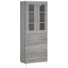 Aparador alto madera contrachapada gris sonoma 69.5x34x180 cm 2