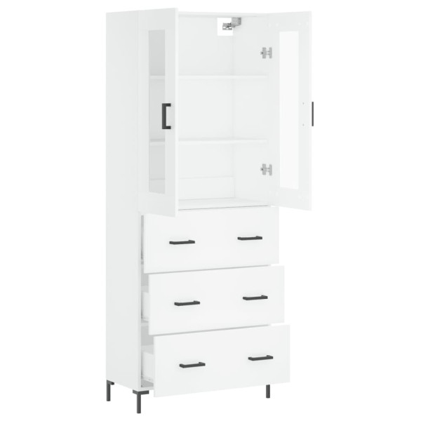 Aparador alto madera contrachapada blanco 69.5x34x180 cm M 4
