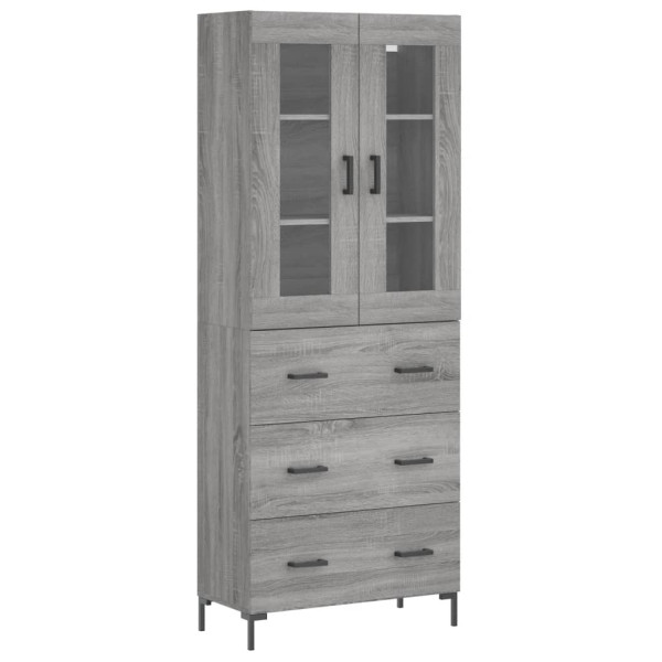 Aparador alto madera contrachapada gris sonoma 69.5x34x180 cm M 2
