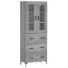 Aparador alto madera contrachapada gris sonoma 69.5x34x180 cm 2