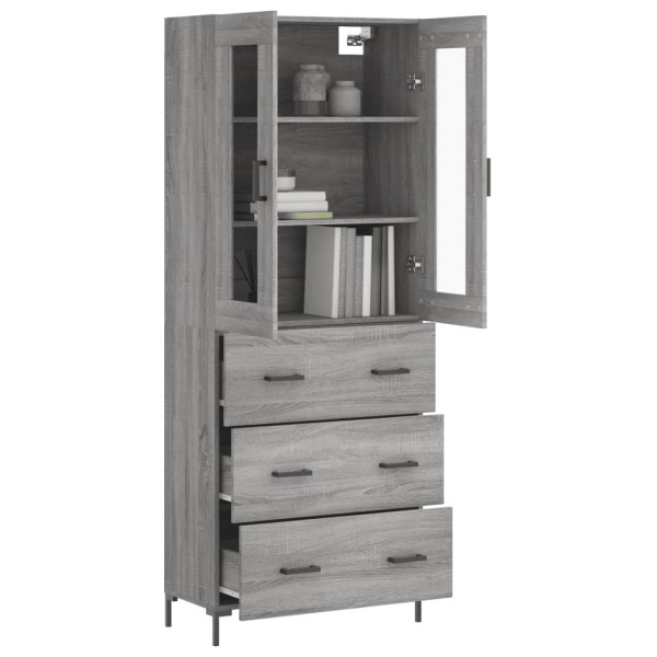 Aparador alto madera contrachapada gris sonoma 69.5x34x180 cm M 3