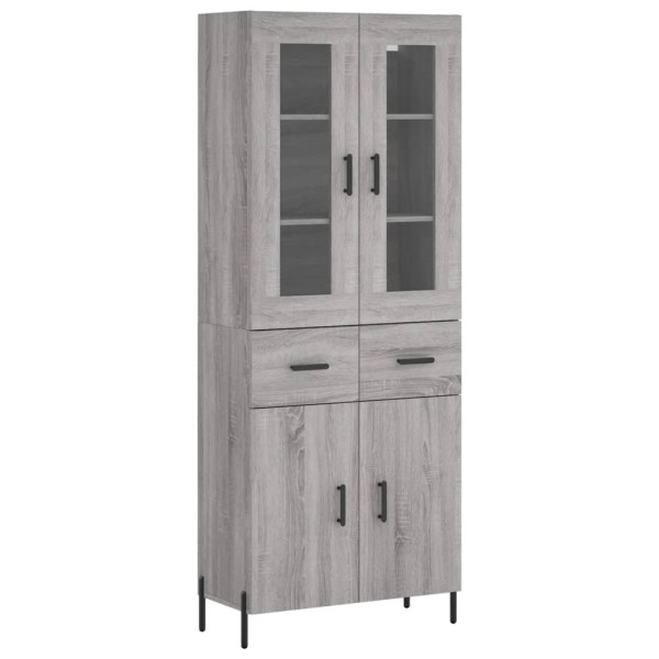 Aparador alto madera contrachapada gris sonoma 69.5x34x180 cm M 2