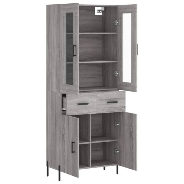 Aparador alto madera contrachapada gris sonoma 69.5x34x180 cm M 4