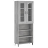 Aparador alto madera contrachapada gris sonoma 69.5x34x180 cm 2