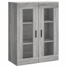 Aparador alto madera contrachapada gris sonoma 69.5x34x180 cm 5