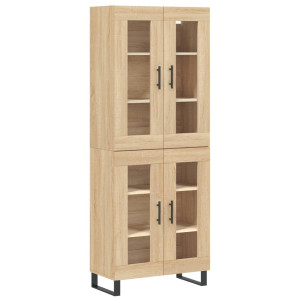Aparador alto madera contrachapada color roble 69.5x34x180 cm H