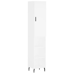 Aparador alto madera contrachapada blanco 34.5x34x180 cm H