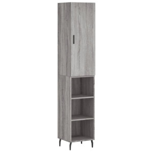 Aparador alto madera contrachapada gris Sonoma 34.5x34x180 cm H