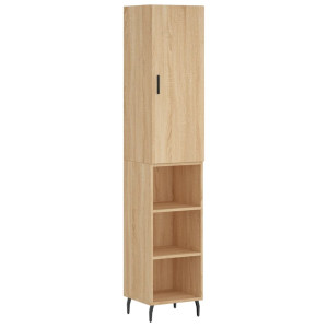 Aparador de madera contrachapada roble Sonoma 34.5x34x180 cm H