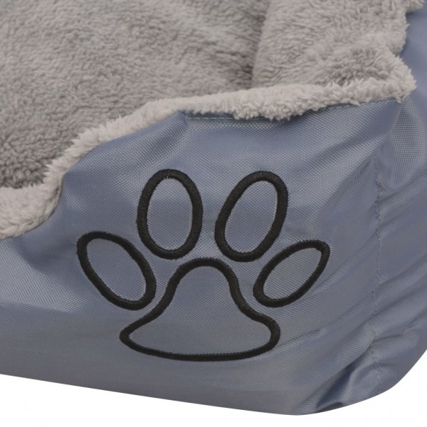 Cama para cães com almofada acolchoada tamanho M cinzento M 4