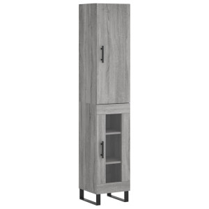 Aparador alto madera contrachapada gris Sonoma 34.5x34x180 cm H