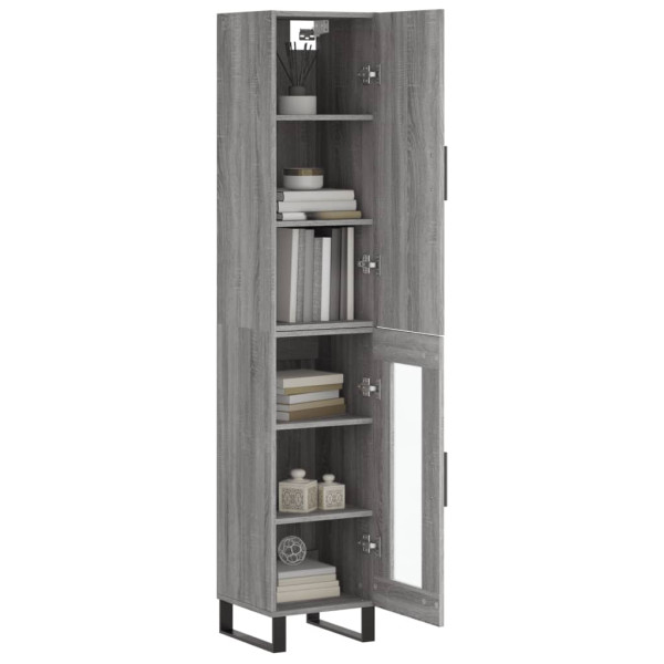 Aparador alto madera contrachapada gris Sonoma 34.5x34x180 cm M 3