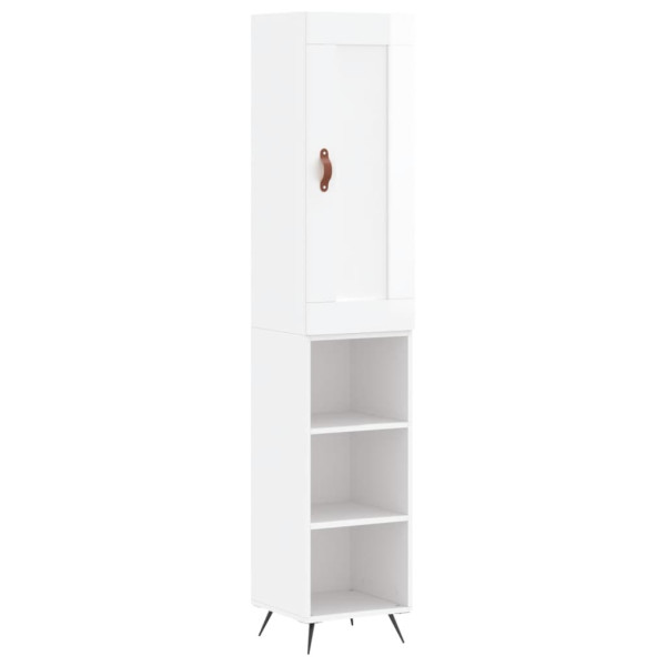 Aparador alto madera contrachapada blanco brillo 34.5x34x180 cm M 2