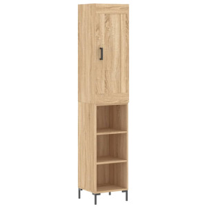 Aparador de madera contrachapada roble Sonoma 34.5x34x180 cm H