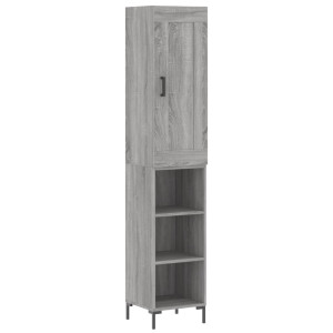 Aparador alto madera contrachapada gris Sonoma 34.5x34x180 cm H