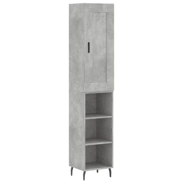 Aparador de madera contrachapada gris hormigón 34.5x34x180 cm M 2