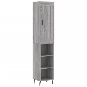 Aparador alto madera contrachapada gris Sonoma 34.5x34x180 cm H