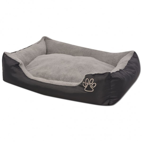 Cama para perro con cojín acolchado XL negra M 2