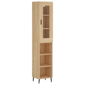 Aparador de madera contrachapada roble Sonoma 34.5x34x180 cm H