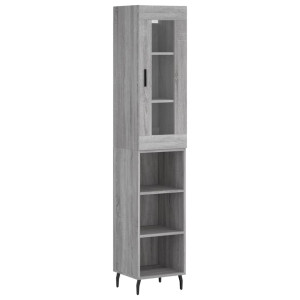 Aparador alto madera contrachapada gris Sonoma 34.5x34x180 cm H