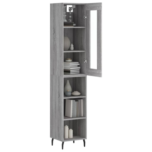 Aparador alto madera contrachapada gris Sonoma 34.5x34x180 cm M 3