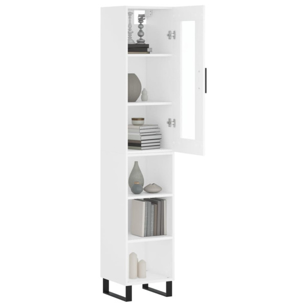 Aparador alto madera contrachapada blanco 34.5x34x180 cm M 3