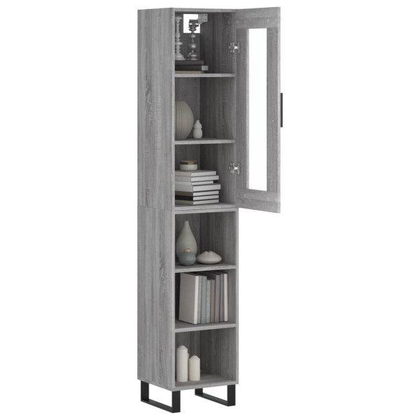 Aparador alto madera contrachapada gris Sonoma 34.5x34x180 cm M 3
