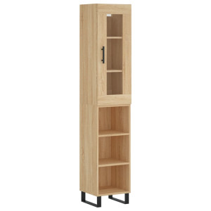 Aparador de madera contrachapada roble Sonoma 34.5x34x180 cm H